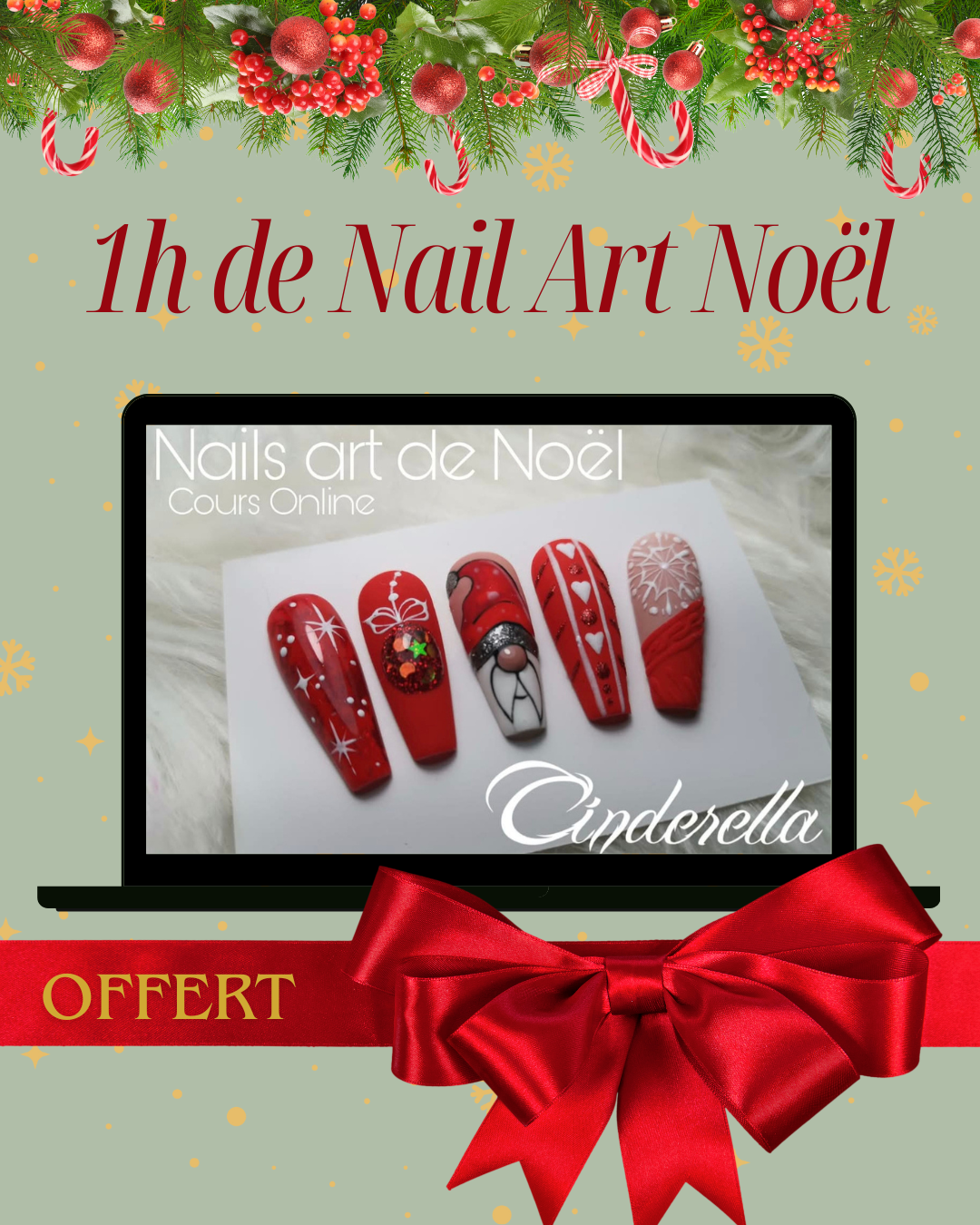 CADEAU DE NOËL: 1h de Nail Art Offerte